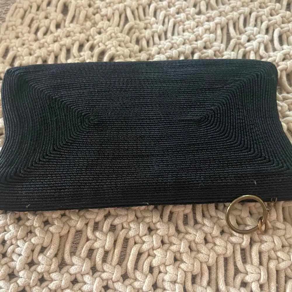 Vintage Cordecraft art deco cocktail bag clutch black